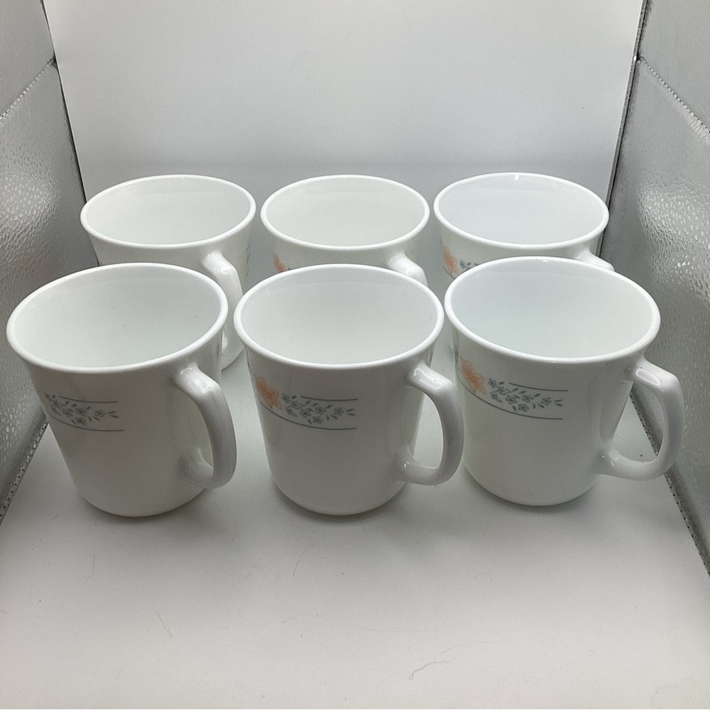 Corelle Corningware - APRICOT GROVE - Set of 6 Mugs Cups Retired Discontinued